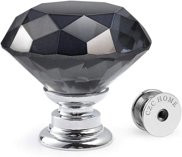 10 PCS Diamond Crystal Glass Pull Handle Cabinet Knobs Cupboard Drawers Cabinet