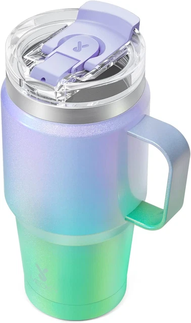 24Oz Travel Mug, Triple Insulated Stainless Steel Tumbler with Handle and 2-In-1