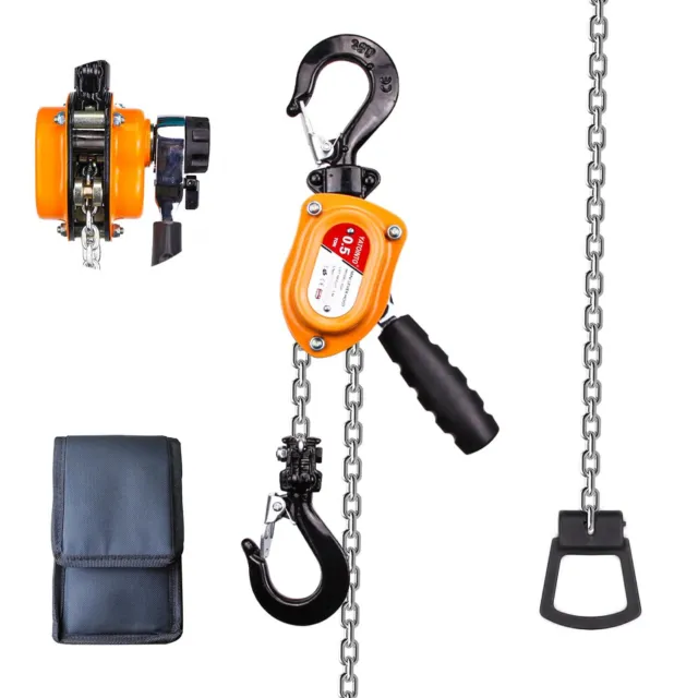 YATOINTO Mini Manual Lever Block 1/2 Ton 1100lbs, Come Along Manual Chain Hoist