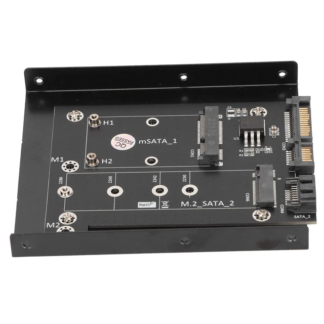 Adapter 2 In 1 MSATA/M2 NGFF SSD To Dual Port SATA3 Converter With 3.5i HG5