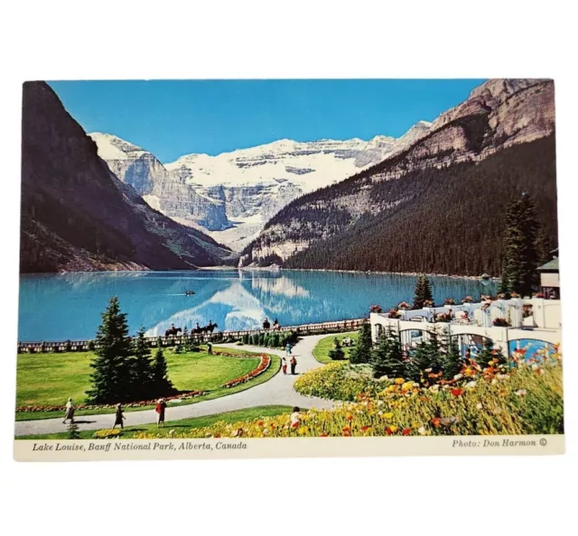 Lake Louise Postcard Vintage Banff National Park Alberta Retro Pool Diver Horses