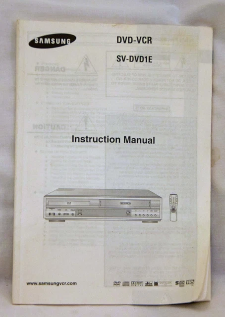 Samsung DVD- VCR  SV-DVD1E  Original Owners Instruction Manual