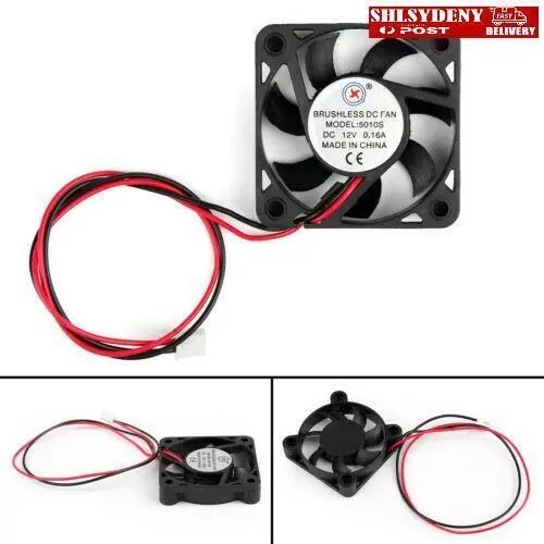 DC Brushless Cooling PC Computer Fan 12V 5010 50x50x10mm 0.16A 2 Pin Wire