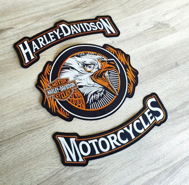 PACK Patch dorsal Harley Davidson motorcycles Aigle XXL écusson thermocollant