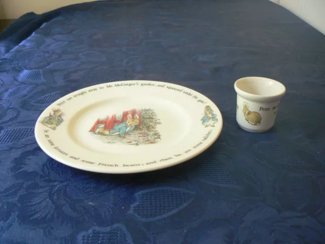 Rare Assiette Coquetier Wedgwood Beatrix Potter Peter Rabbit Porcelaine Vintage