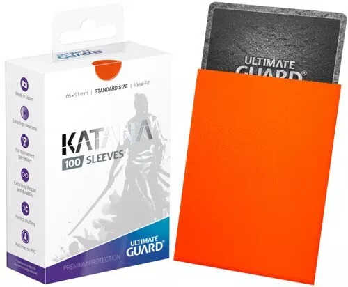 Ultimate Guard Katana Sleeves V.2 - Standard Size 100 Ct. Orange Opaque & Matte