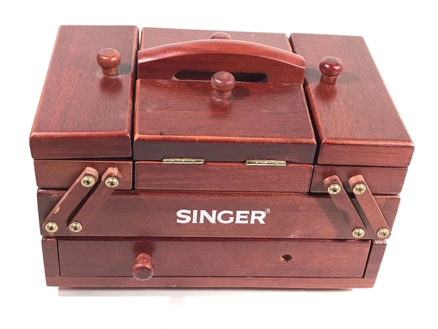 Singer Nähen Verpackung Akkordeon Faltbar Aus Holz Organisator Träger Display