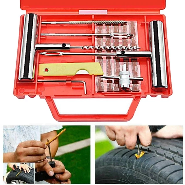 Zuverlässiges und bequemes 12-teiliges Reifenpannen-Reparaturset für Auto Moto