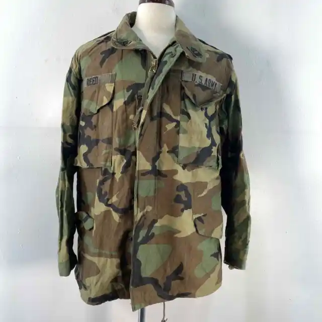 US Army 91st Training Master Sergeant Woodland Camo Cold Weather Field Jacket M