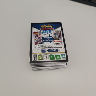 Lot de 121 Cartes codes online pour jouer à Pokemon en ligne TCG OnLine Code