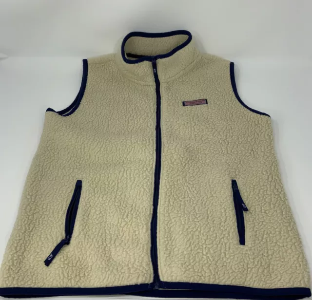 Vineyard Vines Quilted Sherpa Vest Women's Ivory Cream