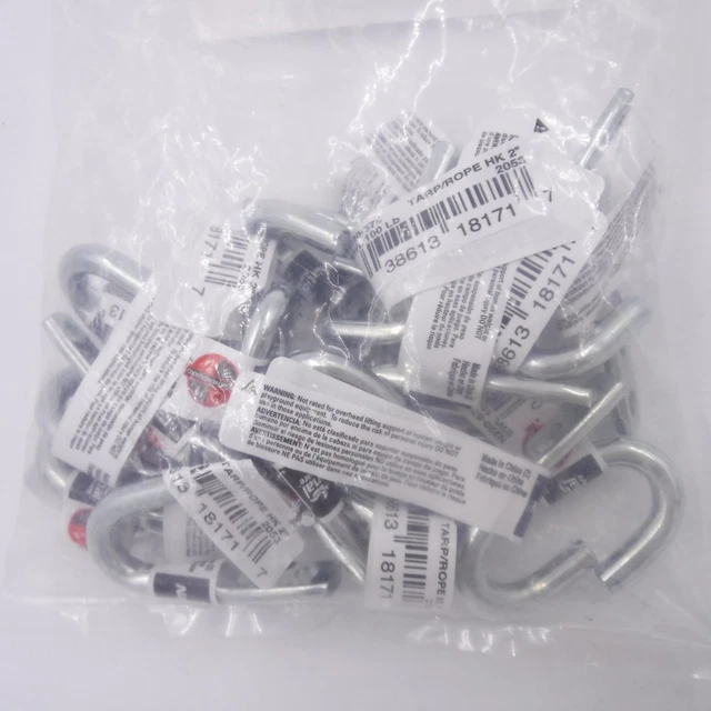 20 Pk National N220-574 2" Zinc Plated Medium Tie Down Tarp Rope Fastening Hooks 2