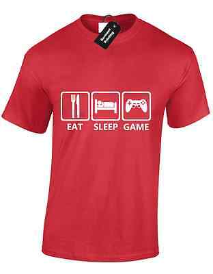 EAT Sleep Gioco Divertente Da Uomo T Shirt Gaming Gamer BATTAGLIA PC Tee