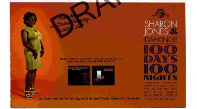 (PPOT19) ADVERT 5x9" SHARON JONES & THE DAP KINGS : 100 DAYS 100 NIGHTS ALBUM