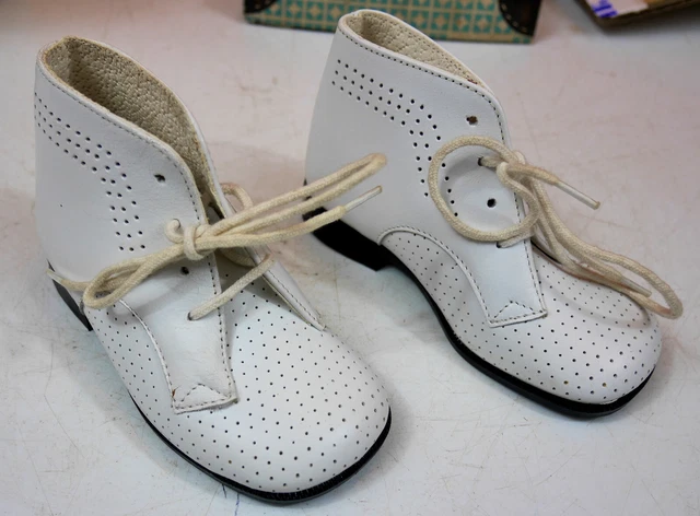 Chaussures anciennes cuir 1950 enfants poupée neuve  ZIP taille 22