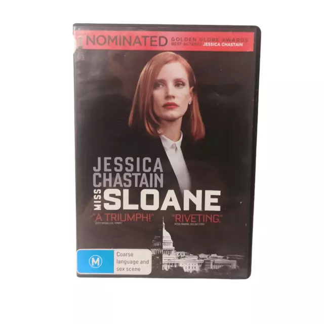 Miss Sloane (DVD) Movie Drama Political Fixer Crime Thriller Lobbyist Ethics