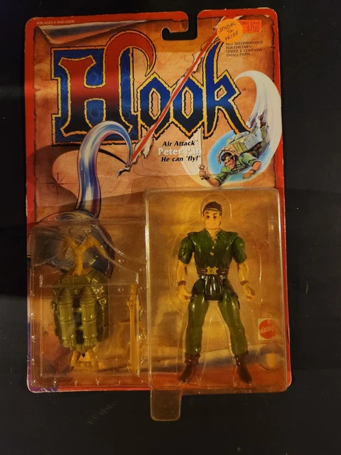 VINTAGE 1991 HOOK Movie Swashbuckling PETER PAN Toy Action Figure 