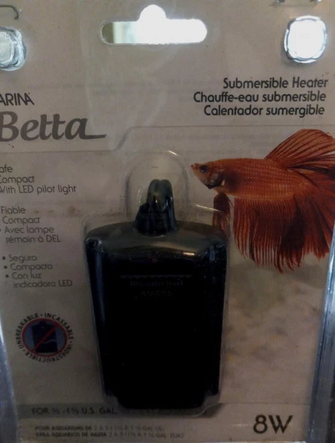 Marina Betta Submersible Aquarium Heater Automatic Fish Tank 1.5 Gallon 8W New
