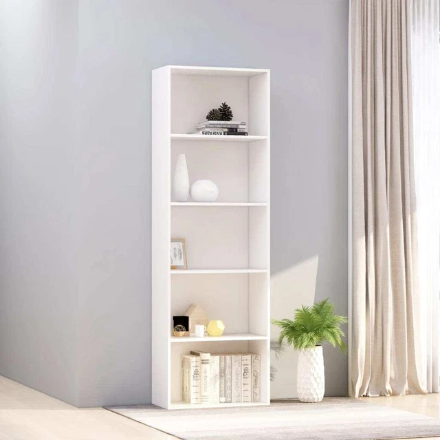 Vidaxl Libreria a 5 Ripiani Bianca 60x30x189 cm in Legno Multistrato