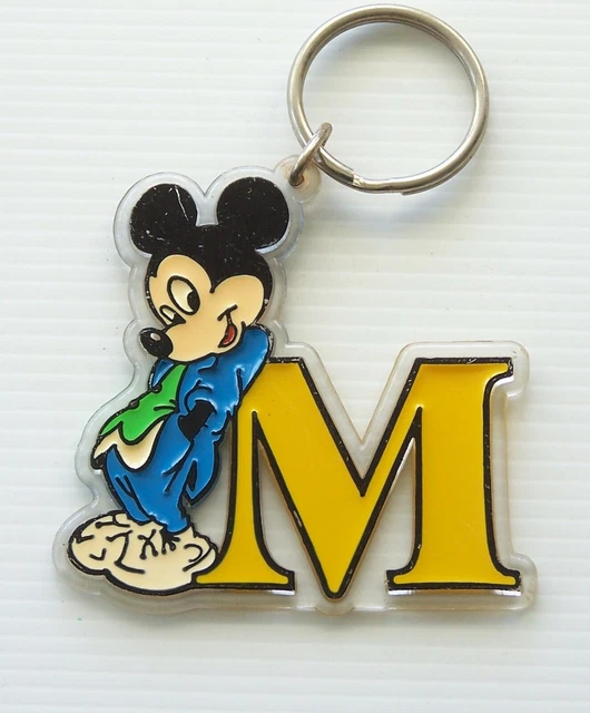 VINTAGE MICKEY MOUSE Letter M Walt Disney Productions Crystal Craft Key ...