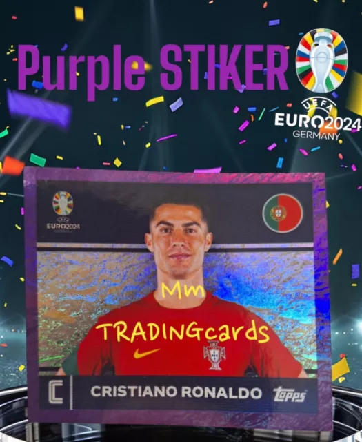 TOPPS UEFA EURO 2024 GERMANY CRISTIANO RONALDO Sticker PURPLE Parallel