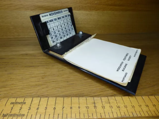 Vintage 1950s era Perpetual Desk Calender / Note Pad - Woolwich Building Society