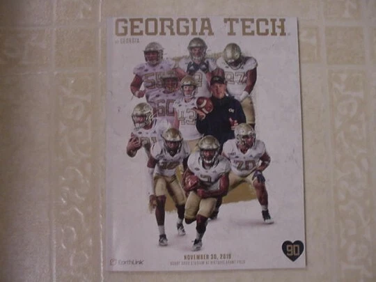 2019 Georgia Bulldogs vs.Georgia Tech Yellow Jackets Football Game Program