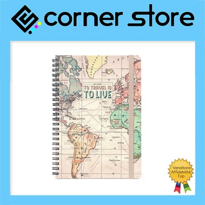 Travel Agenda Settimanale Verticale 2023 con Spirale A5-15x21cm Agenda Legami Map 