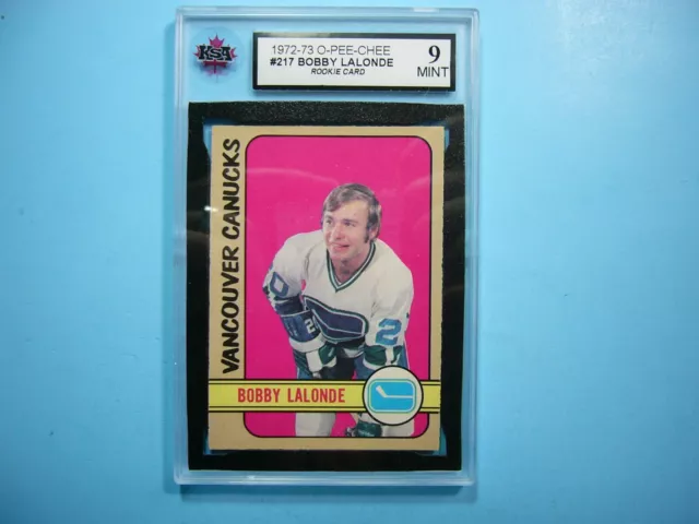 1972/73 O-Pee-Chee Nhl Hockey Card #217 Bobby Lalonde Rookie Rc Ksa 9 Mint Opc