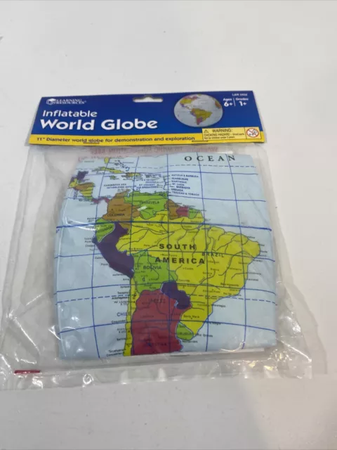 Learning Resources 11" Inflatable World Globe LER2432  NEW