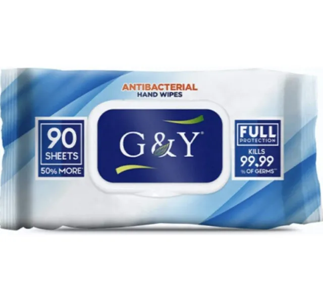 G&Y Hand Wipes 90 Wipes Per Pack