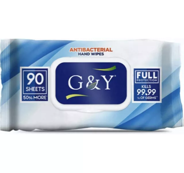 G&Y Hand Wipes 90 Wipes Per Pack