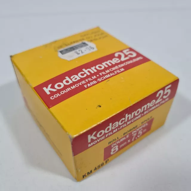Película de cine Kodak Kodachrome 25 doble 8 mm desactualizada sellada stock antiguo