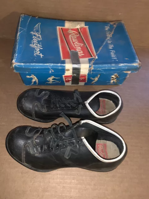 Rare Vintage Rawlings Boys Football Shoes Size 4 with Original Box