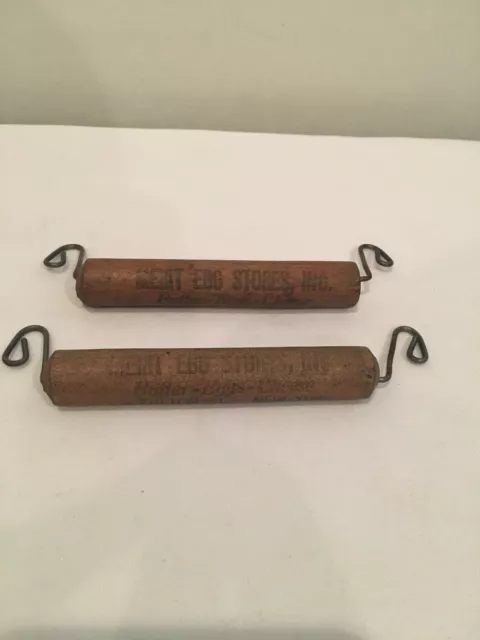 Antique Wooden Metal Wire Handles Merit Egg Stores Inc. New York Advertising