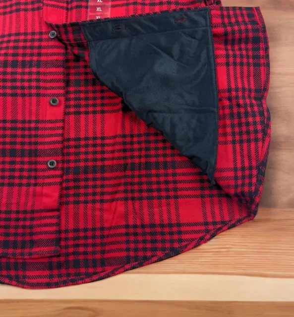 WOOLRICH MEN'S BRAWNY Flannel Shirt XL Red Black Plaid Pockets NWT $33. ...