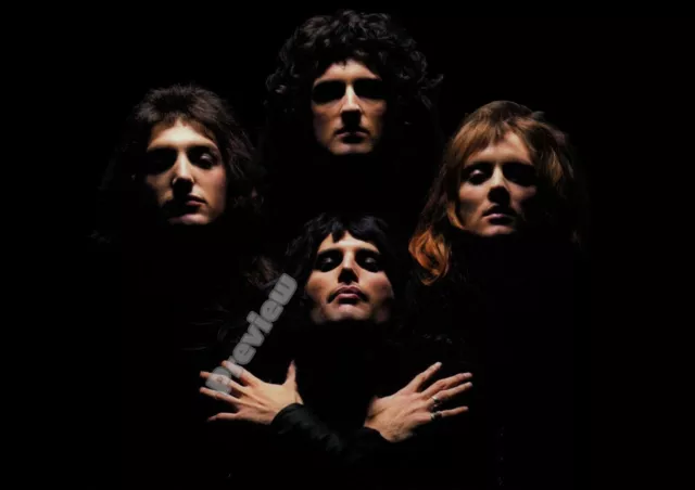 Vintage Queen Bohemian Rhapsody British Rock Print Poster Wall Art Picture A4 +