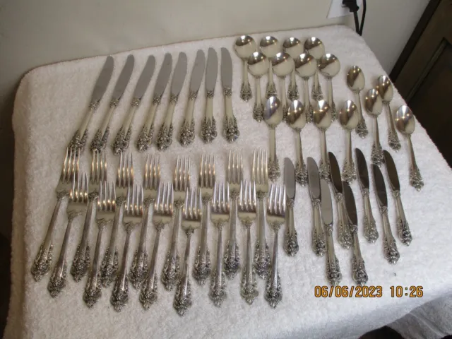 WALLACE GRANDE BAROQUE Sterling Silver 48 Piece Place Setting-LOT#15-6059