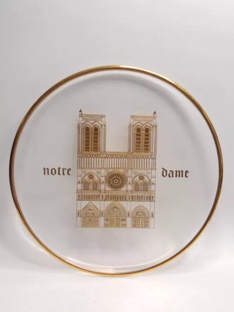 1970 Orrefors Norte Dame Cathedral Glass Annual Plate - 10" Diameter