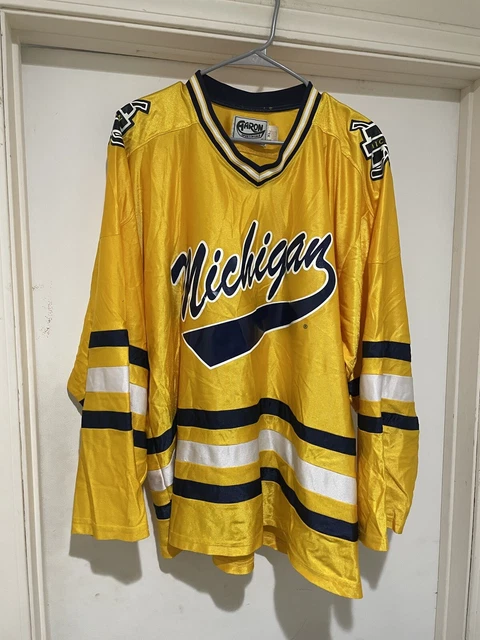 Vintage 90s Michigan Wolverines Hockey Jersey XL Rap Fab 5 Streetwear
