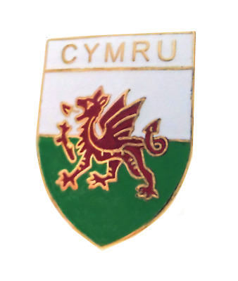 Wales Cymru Welsh Dragon Shield Pin Badge