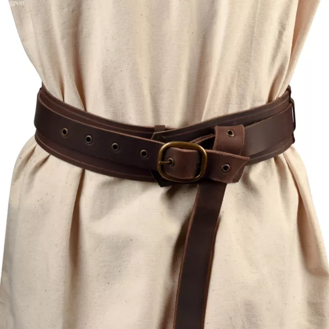Medieval Leather Buckle Waist Belt SCA LARP Viking Renaissance Cosplay Costume