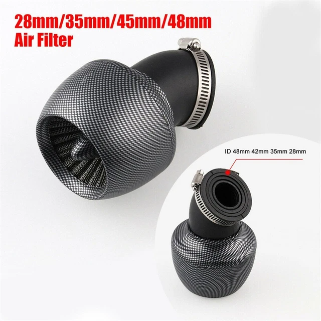 Filtre à Air Moto Universel 28mm 35mm 45mm 48mm - Fiber Carbone Texture Roller 4 Temps