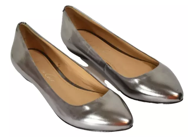 Women's Kenneth Cole New York Silver Take Chances Ballet Flat Shoes  Size 6M