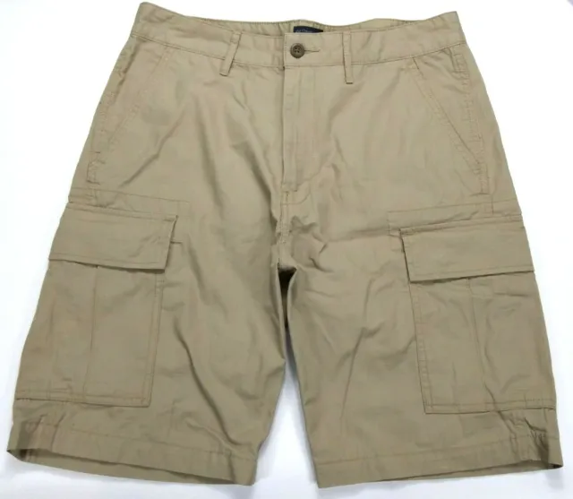 Levi's CARGO Shorts Men's Tag Size 32 Khaki Tan Snap Flap Pockets White Tab
