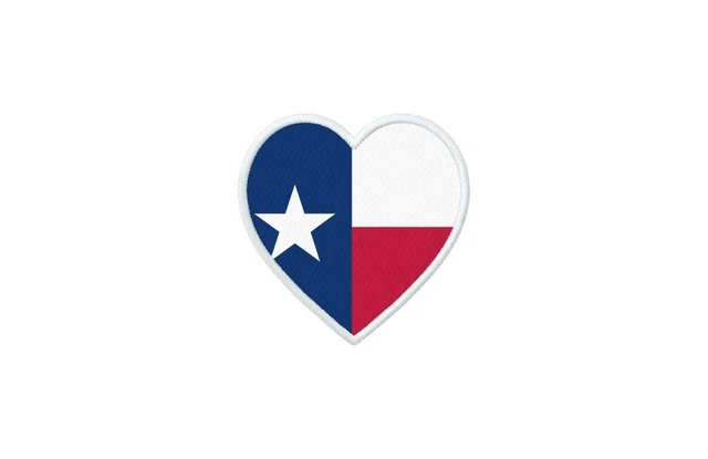 Patch aufnaher aufbugler gedruckt Flaggen flagge fahne herzen texas TX