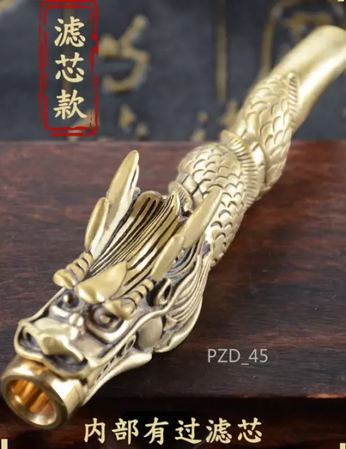 44g Pure Copper Hand-made Dragon Filter Pipe and Cigarette Holder