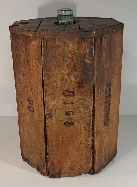 Antiguo Botella de Vino Globo para Gärflasche Fermentación Tanque Holzeinfassung