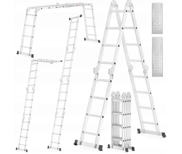 ÉCHELLE ARTICULÉE EN ALUMINIUM Multifonctions 4x4 HIGHER 150kg 5.6m + plateforme