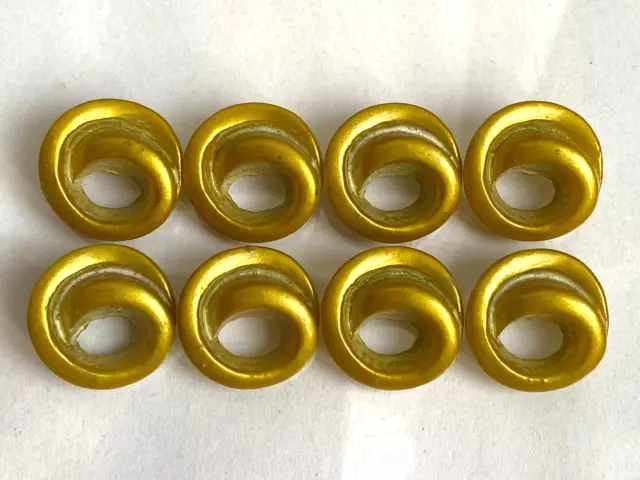 Lot de 8 boutons ajourés vintage 20 x 21 mm - Résine jaune-vert doré